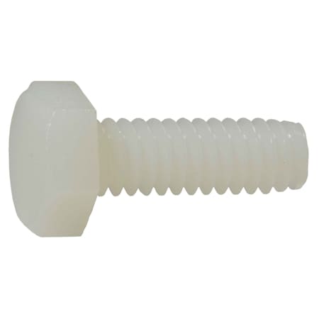 Midwest Fastener Not Graded, 1/4"-20 Hex Head Cap Screw, Plain Nylon, 3/4 in L, 10 PK 77081